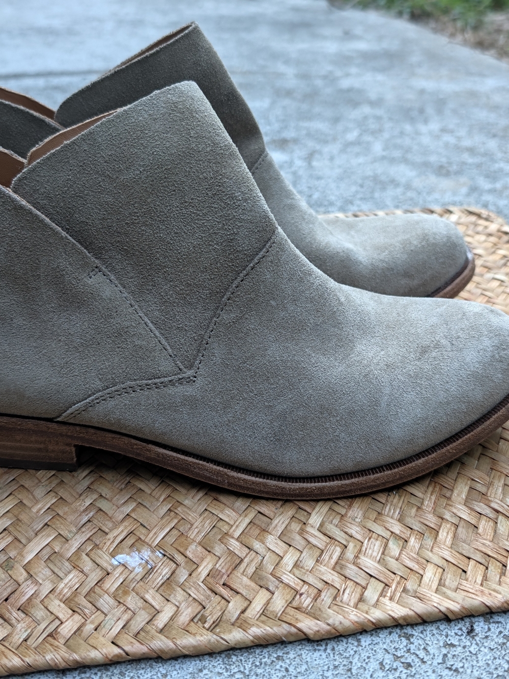 Kork-Ease Taupe Suede Ankle Booties